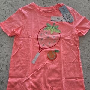 Lot Of 6 Shirts! Cat & Jack Coral Tennis Racket Tee